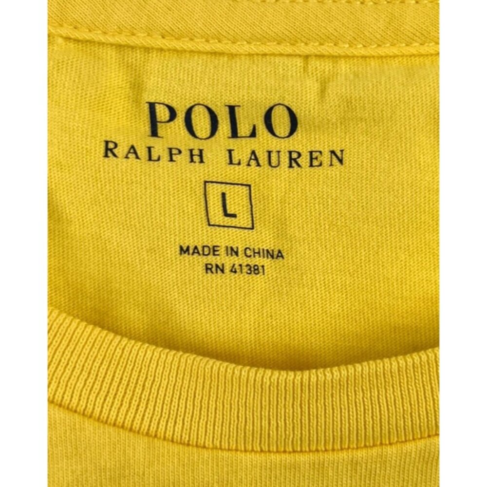 Yellow Polo Ralph Lauren Mens‎ T-Shirt Large 100% Cotton - Picture 3 of 5